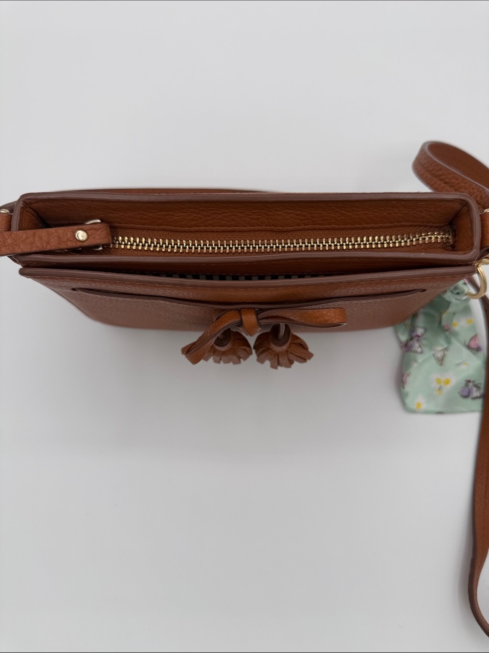 Kate Spade Brown Pebbled Leather Tassel Crossbody Bag - Picture 7 of 8